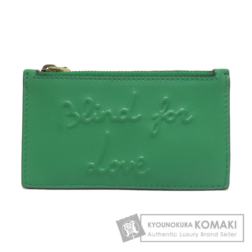 Gucci Coin Card Case Wallet Embossed Calfskin Leather